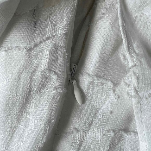 LIKE NEW Lulus White Floral Ruffled Strapless Dress Garden Cocktail Party - Picture 12 of 12